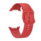 For Samsung Galaxy Watch 8 40mm / 44mm Solid Color Stitched Silicone Watch Band, Size:S(Red) - 3