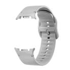 For Samsung Galaxy Watch 8 40mm / 44mm Solid Color Stitched Silicone Watch Band, Size:S(Gray) - 2