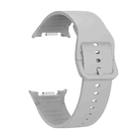 For Samsung Galaxy Watch 8 40mm / 44mm Solid Color Stitched Silicone Watch Band, Size:S(Gray) - 3