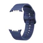 For Samsung Galaxy Watch 8 40mm / 44mm Solid Color Stitched Silicone Watch Band, Size:S(Midnight Blue) - 2