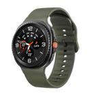 For Samsung Galaxy Watch 8 40mm / 44mm Solid Color Stitched Silicone Watch Band, Size:S(Army Green) - 1