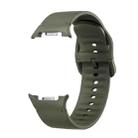 For Samsung Galaxy Watch 8 40mm / 44mm Solid Color Stitched Silicone Watch Band, Size:S(Army Green) - 2