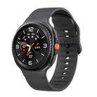 For Samsung Galaxy Watch 8 40mm / 44mm Solid Color Stitched Silicone Watch Band, Size:S(Dark Gray) - 1