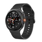 For Samsung Galaxy Watch 8 40mm / 44mm Solid Color Stitched Silicone Watch Band, Size:S(Black) - 1
