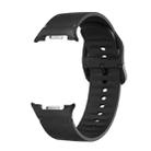 For Samsung Galaxy Watch 8 40mm / 44mm Solid Color Stitched Silicone Watch Band, Size:S(Black) - 2