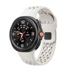 For Samsung Galaxy Watch 8 40mm / 44mm Hole Style Black Reverse Buckle Silicone Watch Band(Beige) - 1