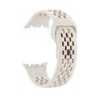 For Samsung Galaxy Watch 8 40mm / 44mm Hole Style Black Reverse Buckle Silicone Watch Band(Beige) - 3