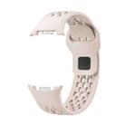 For Samsung Galaxy Watch 8 40mm / 44mm Hole Style Black Reverse Buckle Silicone Watch Band(Starlight) - 2