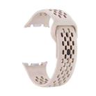 For Samsung Galaxy Watch 8 40mm / 44mm Hole Style Black Reverse Buckle Silicone Watch Band(Starlight) - 3