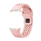 For Samsung Galaxy Watch 8 40mm / 44mm Hole Style Black Reverse Buckle Silicone Watch Band(Pink) - 2