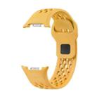 For Samsung Galaxy Watch 8 40mm / 44mm Hole Style Black Reverse Buckle Silicone Watch Band(Yellow) - 2