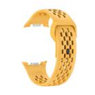 For Samsung Galaxy Watch 8 40mm / 44mm Hole Style Black Reverse Buckle Silicone Watch Band(Yellow) - 3
