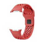 For Samsung Galaxy Watch 8 40mm / 44mm Hole Style Black Reverse Buckle Silicone Watch Band(Red) - 2