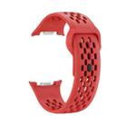 For Samsung Galaxy Watch 8 40mm / 44mm Hole Style Black Reverse Buckle Silicone Watch Band(Red) - 3