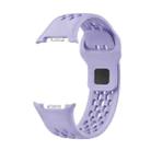 For Samsung Galaxy Watch 8 40mm / 44mm Hole Style Black Reverse Buckle Silicone Watch Band(Purple) - 2