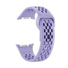 For Samsung Galaxy Watch 8 40mm / 44mm Hole Style Black Reverse Buckle Silicone Watch Band(Purple) - 3