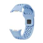 For Samsung Galaxy Watch 8 40mm / 44mm Hole Style Black Reverse Buckle Silicone Watch Band(Light Blue) - 2