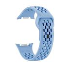 For Samsung Galaxy Watch 8 40mm / 44mm Hole Style Black Reverse Buckle Silicone Watch Band(Light Blue) - 3