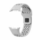 For Samsung Galaxy Watch 8 40mm / 44mm Hole Style Black Reverse Buckle Silicone Watch Band(Gray) - 2