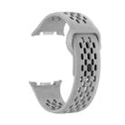 For Samsung Galaxy Watch 8 40mm / 44mm Hole Style Black Reverse Buckle Silicone Watch Band(Gray) - 3