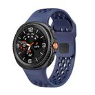For Samsung Galaxy Watch 8 40mm / 44mm Hole Style Black Reverse Buckle Silicone Watch Band(Midnight Blue) - 1