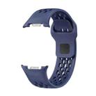 For Samsung Galaxy Watch 8 40mm / 44mm Hole Style Black Reverse Buckle Silicone Watch Band(Midnight Blue) - 2
