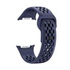 For Samsung Galaxy Watch 8 40mm / 44mm Hole Style Black Reverse Buckle Silicone Watch Band(Midnight Blue) - 3