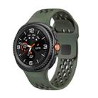 For Samsung Galaxy Watch 8 40mm / 44mm Hole Style Black Reverse Buckle Silicone Watch Band(Army Green) - 1
