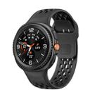 For Samsung Galaxy Watch 8 40mm / 44mm Hole Style Black Reverse Buckle Silicone Watch Band(Black) - 1