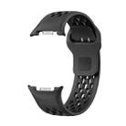 For Samsung Galaxy Watch 8 40mm / 44mm Hole Style Black Reverse Buckle Silicone Watch Band(Black) - 2