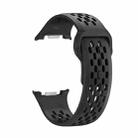 For Samsung Galaxy Watch 8 40mm / 44mm Hole Style Black Reverse Buckle Silicone Watch Band(Black) - 3