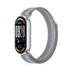 For Xiaomi Smart Band 10 / 9 / 8 Tail Style Nylon Hook And Loop Fastener Watch Band(Siver) - 1