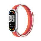 For Xiaomi Smart Band 10 / 9 / 8 Tail Style Nylon Hook And Loop Fastener Watch Band(Peony) - 1