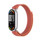 For Xiaomi Smart Band 10 / 9 / 8 Tail Style Nylon Hook And Loop Fastener Watch Band(Rose Red) - 1
