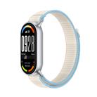 For Xiaomi Smart Band 10 / 9 / 8 Tail Style Nylon Hook And Loop Fastener Watch Band(Milk White) - 1