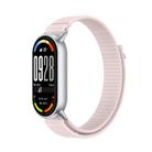 For Xiaomi Smart Band 10 / 9 / 8 Tail Style Nylon Hook And Loop Fastener Watch Band(Pink) - 1