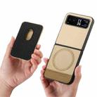 For Motorola Moto Razr 40 Twill Fabric Card Bag Ring Magnetic Back Phone Case(Khaki) - 3