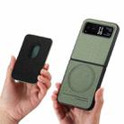 For Motorola Moto Razr 40 Twill Fabric Card Bag Ring Magnetic Back Phone Case(Green) - 3