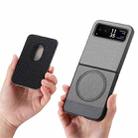 For Motorola Moto Razr 40 Twill Fabric Card Bag Ring Magnetic Back Phone Case(Gray) - 3