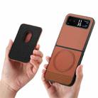 For Motorola Moto Razr 40 Twill Fabric Card Bag Ring Magnetic Back Phone Case(Brown) - 3