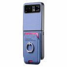For Motorola Moto Razr 40 Twill Fabric Card Bag Ring Magnetic Back Phone Case(Blue) - 2