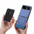 For Motorola Moto Razr 40 Twill Fabric Card Bag Ring Magnetic Back Phone Case(Blue) - 3