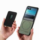 For Motorola Moto Razr 40 Ultra Twill Fabric Card Bag Ring Magnetic Back Phone Case(Green) - 3