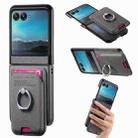 For Motorola Moto Razr 40 Ultra Twill Fabric Card Bag Ring Magnetic Back Phone Case(Gray) - 1
