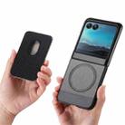 For Motorola Moto Razr 40 Ultra Twill Fabric Card Bag Ring Magnetic Back Phone Case(Gray) - 3
