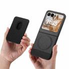 For Motorola Moto Razr 50 / 60 Twill Fabric Card Bag Ring Magnetic Back Phone Case(Black) - 3