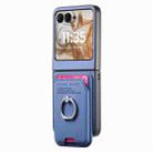 For Motorola Moto Razr 50 / 60 Twill Fabric Card Bag Ring Magnetic Back Phone Case(Blue) - 2