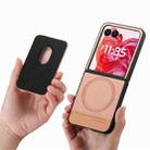 For Motorola Moto Razr 50 Ultra Twill Fabric Card Bag Ring Magnetic Back Phone Case(Pink) - 3