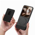 For Motorola Moto Razr 60 Ultra Twill Fabric Card Bag Ring Magnetic Back Phone Case(Black) - 3