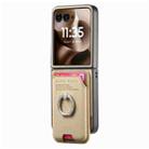 For Motorola Moto Razr 60 Ultra Twill Fabric Card Bag Ring Magnetic Back Phone Case(Khaki) - 2